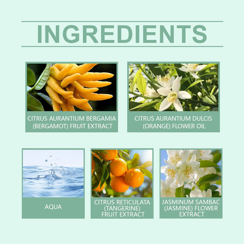 Roxelis Fresh Neutral Fragrance Bergamot Citrus Long-Lasting Light Fragrance Fresh Portable Charm Stay Fragrance Fine Mist Perfume