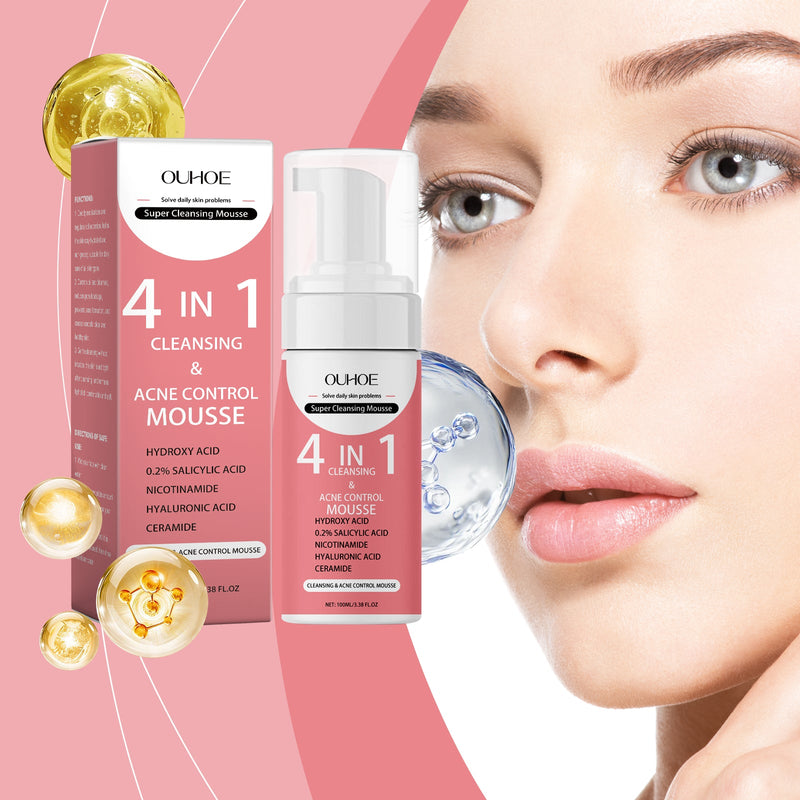 Salicylic Acid Foam Cleanser Gentle Moisturizing Oil Control Facial Skin Cleansing Delicate Pore Cleanser