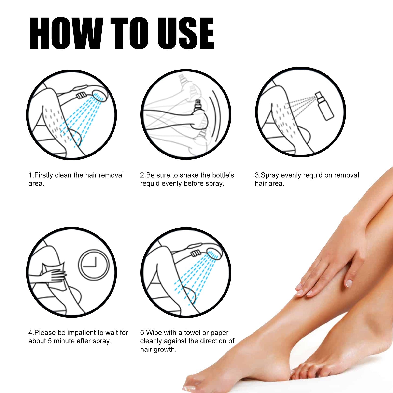 Underarm Refreshing Hair Removal Spray Underarm Gentle Hair Removal Spray Does Not Stimulate Fine Smooth Hair Removal