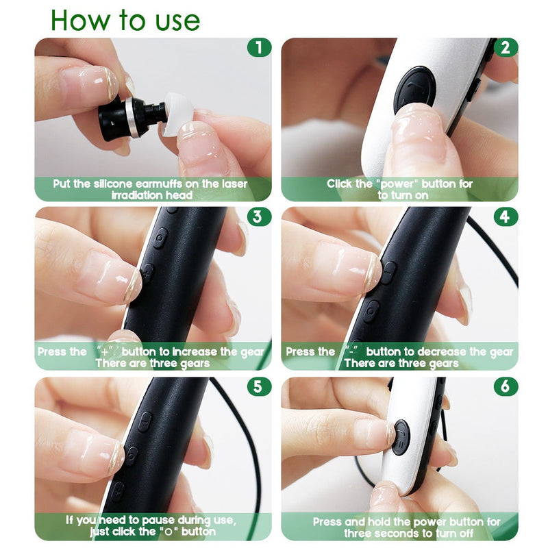 Neck mounted nasal and ear canal laser irradiation instrument 650nm laser light wave instrument physical therapy instrument