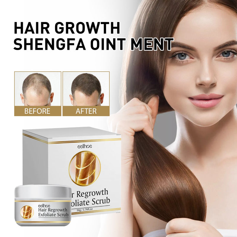 Hair Regrowth Exfoliate Scrub, Clean Dandruff Refreshing Soft Moist Hair, Hair Scrub
