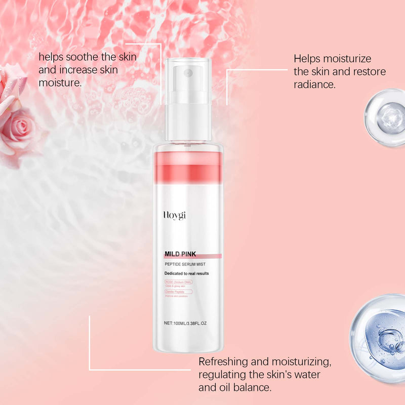 Hoygi Nicotinamide Rose Moisturizing Spray, Gentle Moisturizing Facial Skin Daily Skin Care Wet Compress Spray