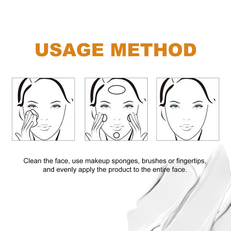 Foundation Cream, Natural Adherence To Non-Greasy Brightening Skin Color Concealer Moisturizing Makeup Cream