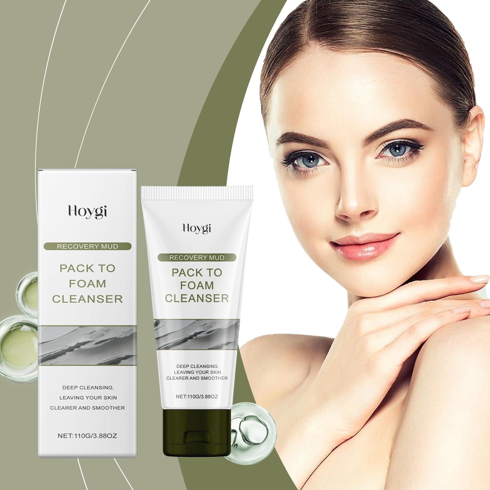 Hoygi Firming Cleaning Mud Mask Gentle Ingredients Moisturize and Moisturize Cleansing Facial Skin Exfoliating Mud Mask