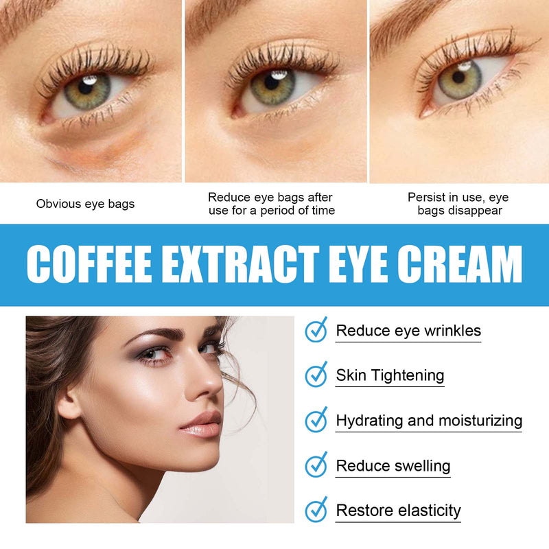Coffee Extract Eye Cream, Fade Out Fine Lines Eye Bags Moisturizing Eye Week Firming Embellish Skin