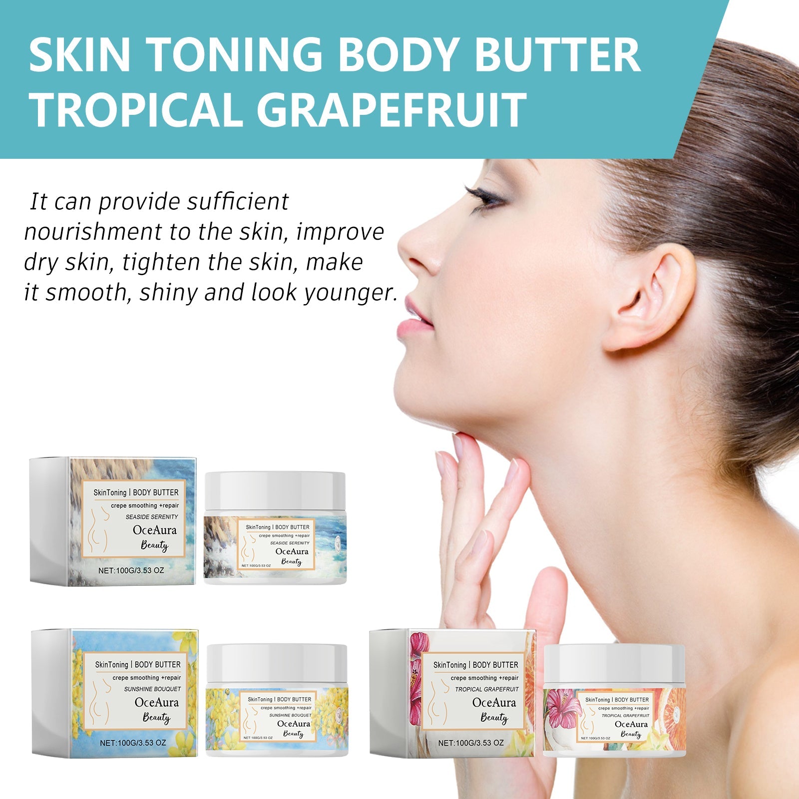 Skin Toning Body Butter, Filling Water To Moisten Haun White Body Skin Smooth And Tender Skin Anti-Wrinkle Firming Creams