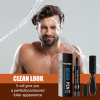 EELHOE Foreign Trade Cross-Border Beard Filler Pen Kit, Waterproof, Sweat Resistant, Makeup Free Beard Pen Beard Pen