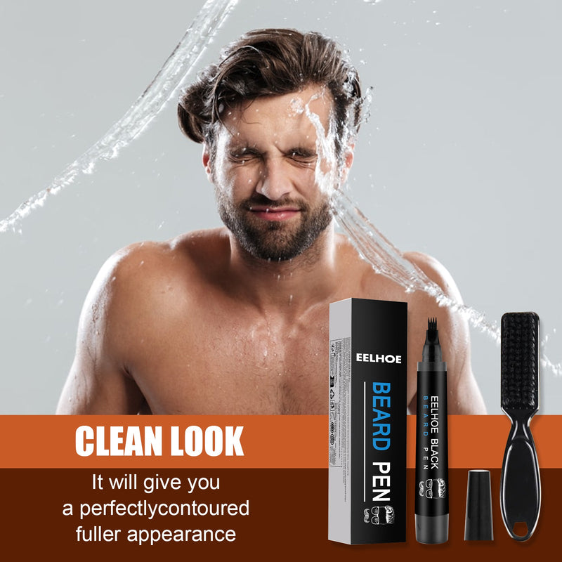EELHOE Foreign Trade Cross-Border Beard Filler Pen Kit, Waterproof, Sweat Resistant, Makeup Free Beard Pen Beard Pen