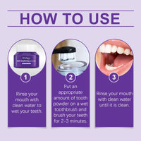 Oralhoe Purple Tooth Powder Clean Odor Care Mouth Fresh Breath Bright Tooth Powder Gingival Care