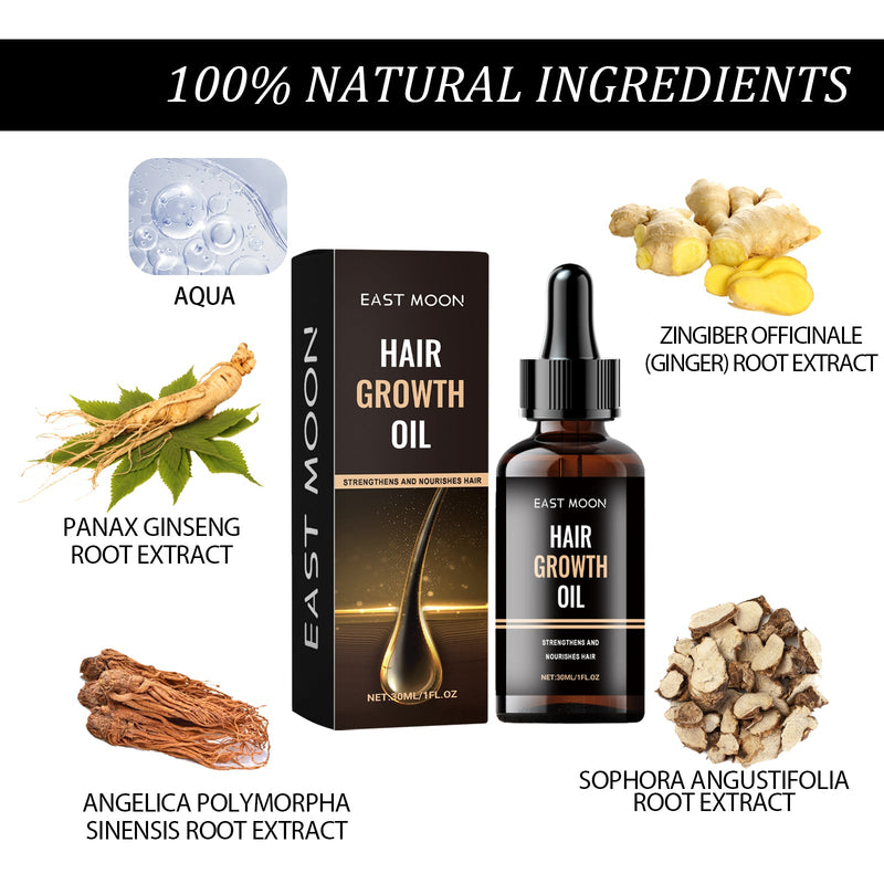 East Moon Hair Growth Oil, Protect Hair Follicle Moisture Nutrition Hair Root Strength Thick Hair Essence