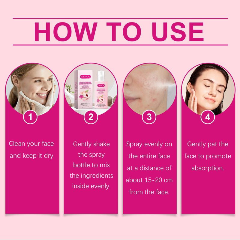 OUHOE Lactic Acid Facial Spray, Gently Moisturizing, Refreshing And Brightening Skin Tone Nourishing Facial Hydrating Treatment Spray
