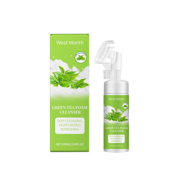 West&Month Green Tea Foam Cleanser Gently Cleanses Facial Skin, Delicate Pores, Refreshing And Moisturizing