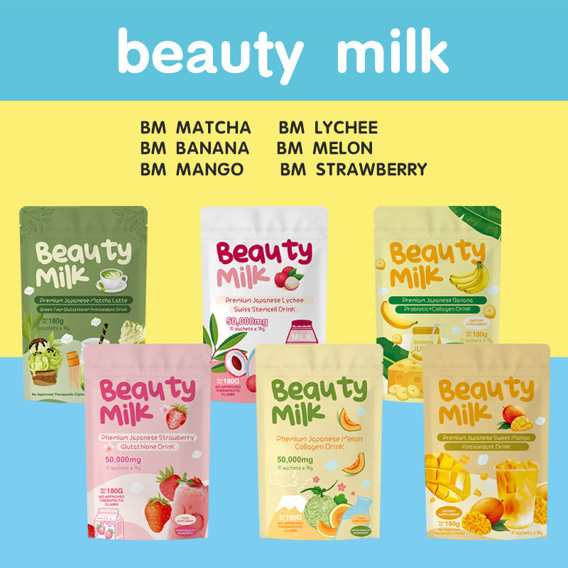 Premium Collagen Powder Banana Flavor BeautyMilk Drink Powder