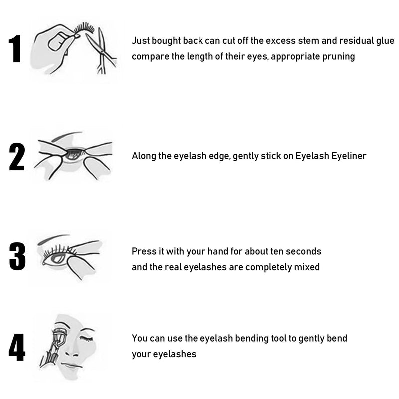 Eyeliner And Eyelash Stickers, Self-Adhesive False Eyelashes With European And American 3d Eyelash Eyeshadow Eyeliner
