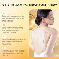 Bee Venom Psoriasis Care Spray, Psoriasis Spray Herbal Cooling Anti-Itch Skin Care Anti-Dandruff Light Redness Spray