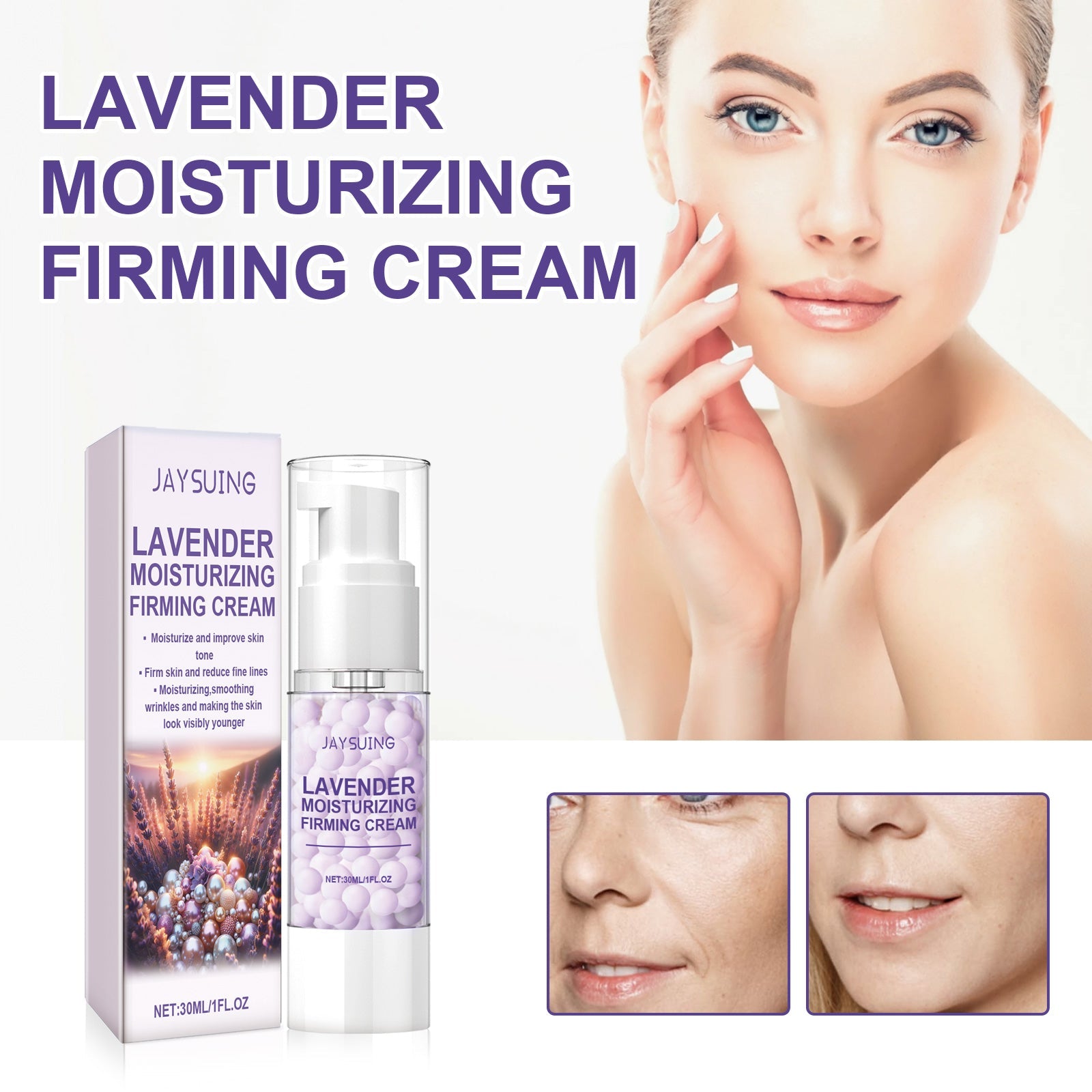 Lavender Moisturizing Firming Cream, Repair Skin Hydrating Moisturizing Cream For Fine Lines And Wrinkles