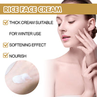 Rice Cream Gently Lightens Fine Lines, Hydrates, Moisturizes Pores, Tightens Facial Skin Care