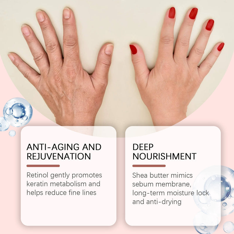 OUHOE Retinol Moisturizing Hand Cream, Shea Butter Moisturizes Fine Lines And Improves Dryness