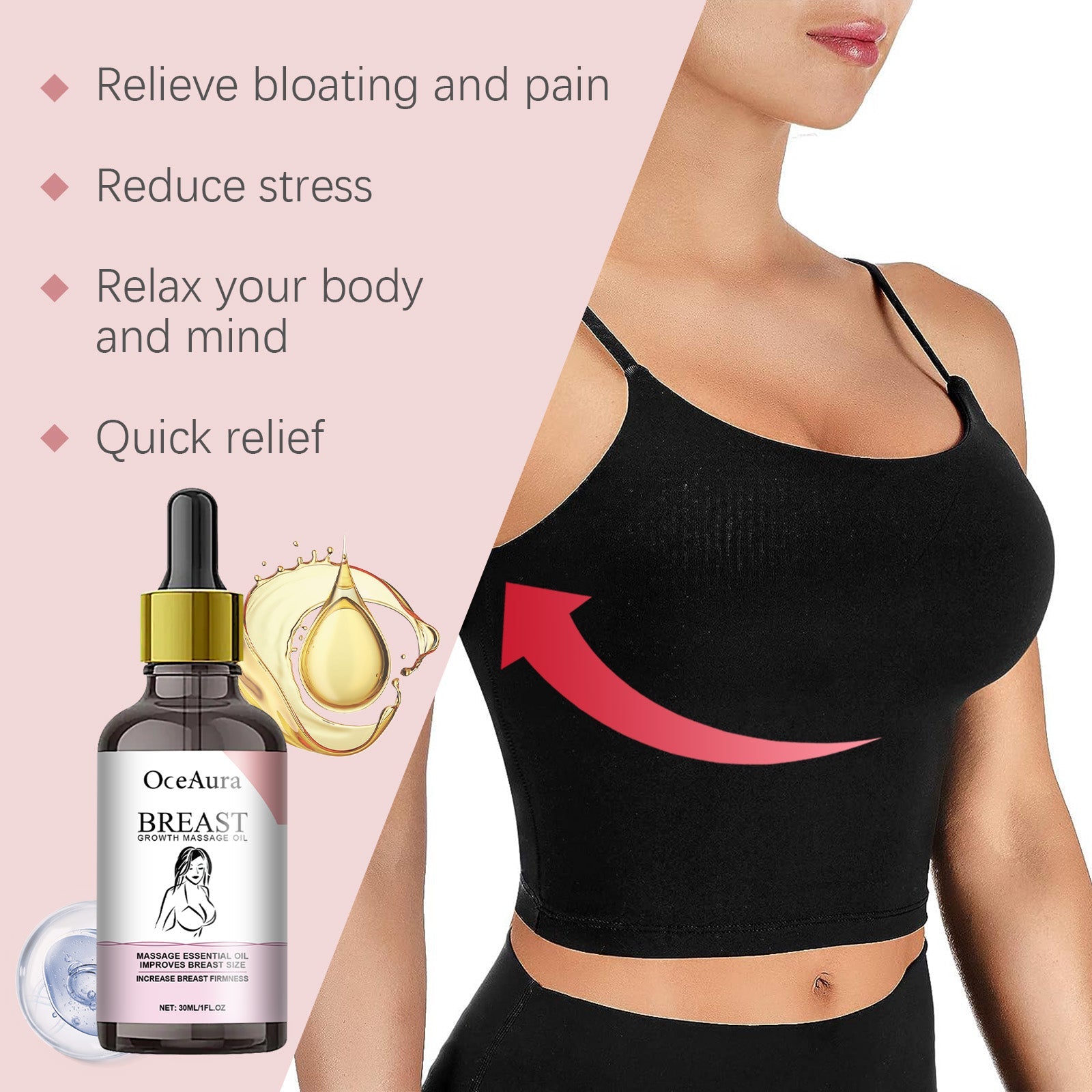Breast Care Massage Oil Moisturizes Women's Chest Massage Firming Oil Breast Care Volumizing Essential Oil