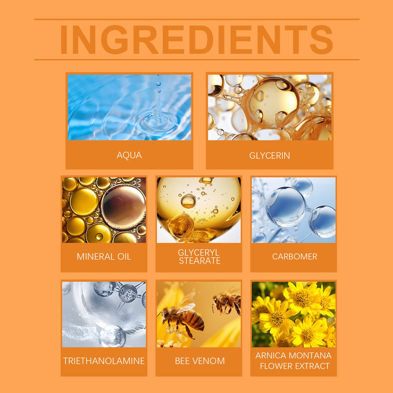 Houkea Bee Venom Leg Care Cream Gently Moisturizes Body Skin And Relieves Blue Veins And Bumps On Legs