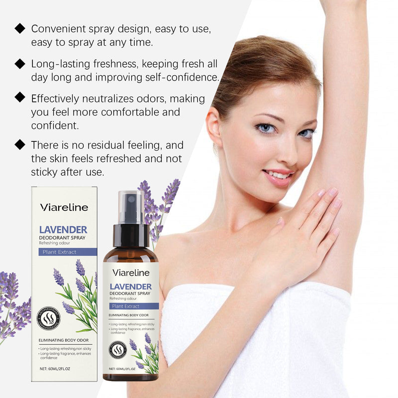 Viareline Lavender Refreshing Spray Sweat Deodorizer Body Refreshing Fragrance Natural Fragrance Refreshing