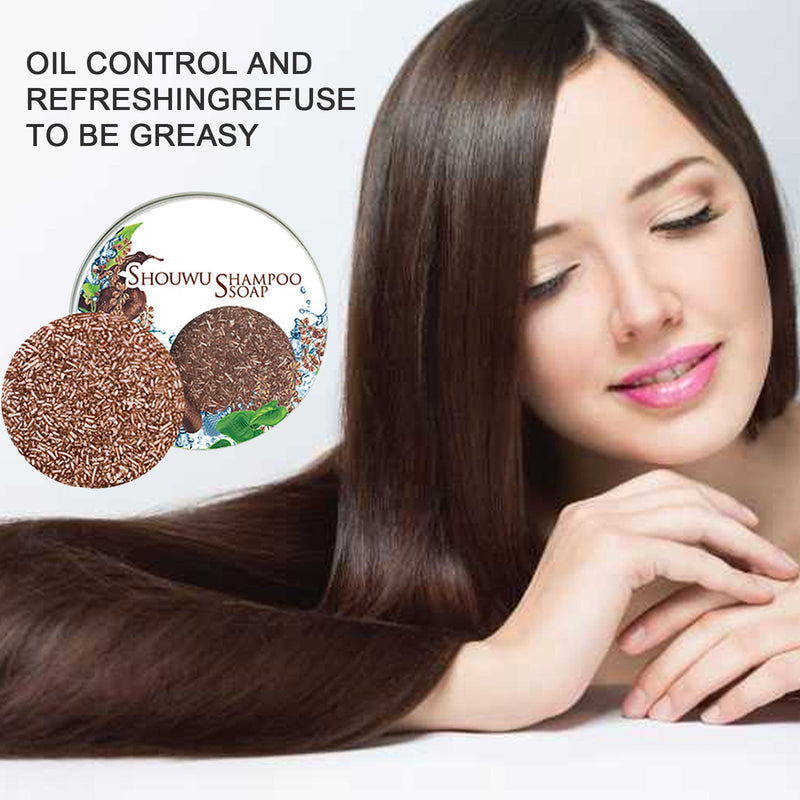 EELHOE Polygonum Multiflorum Shampoo Cake, Nourishing Root Essential Oil Shampoo Black Soothing Vegetable Shampoo