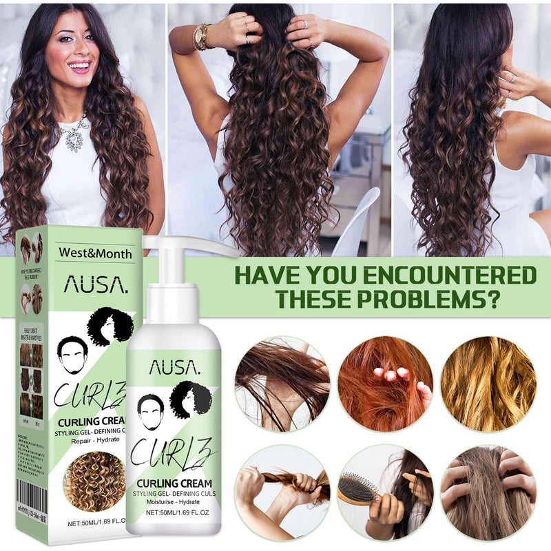West&Month Curly Hair Elastin, Moisturizing Curly Hair Styling Fluffy Elastic Strong Hair Smoothing Frizz And Hair Care