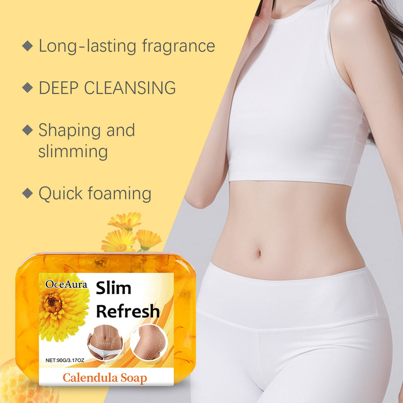 Oceaura Refreshing Calendula Soap, Refreshing, Light And Gentle Cleansing Skin Shaping Cleansing Soap