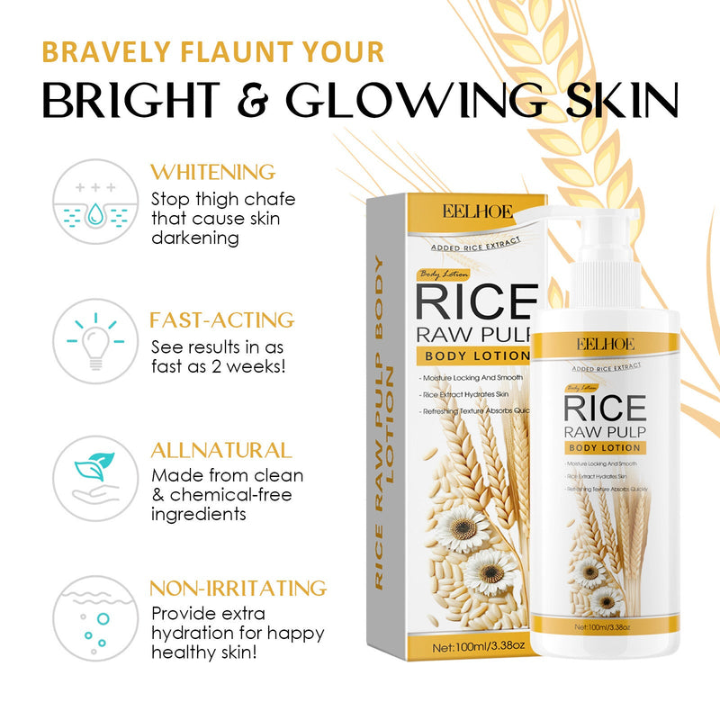 EELHOE Rice Raw Pulp Body Lotion - Brightening Anti-Dryness Tender Skin Care