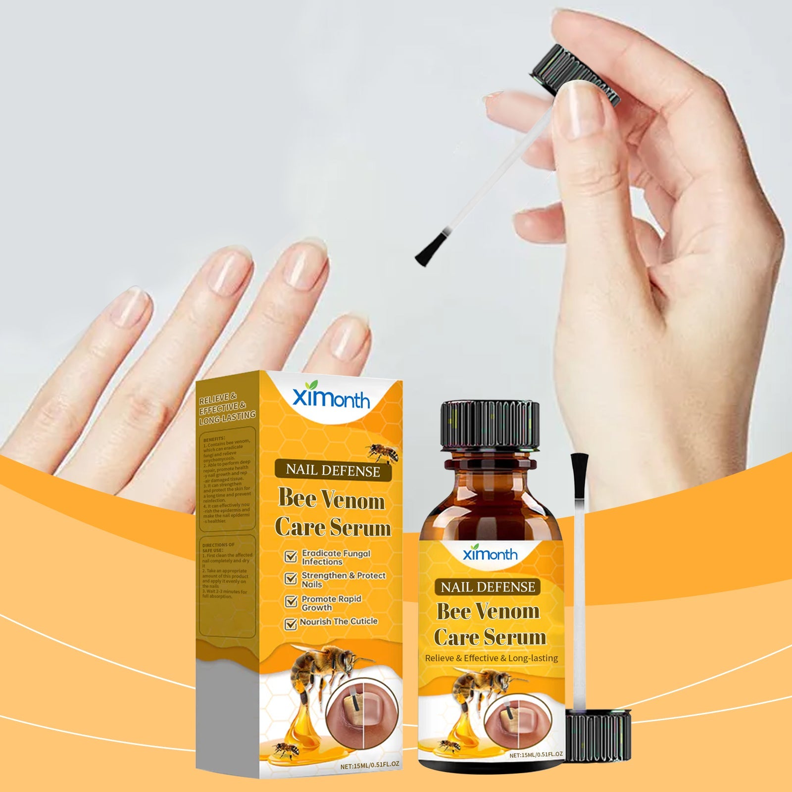 Bee-Venom Grey Nail Care Solution For Hand And Foot Nails Cleaning, Repairing, Softening And Brightening Nutritional Care Solution