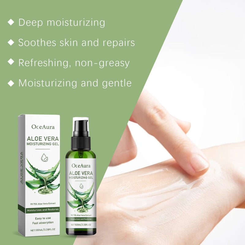 OceAura Aloe Vera Moisturizing Gel - Gentle Nourishing & Refreshing Facial Gel