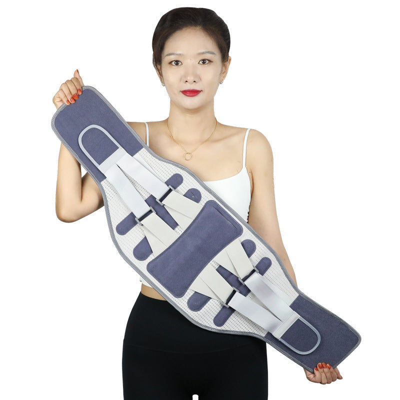 Widening waist belt and detachable steel plate lumbar support