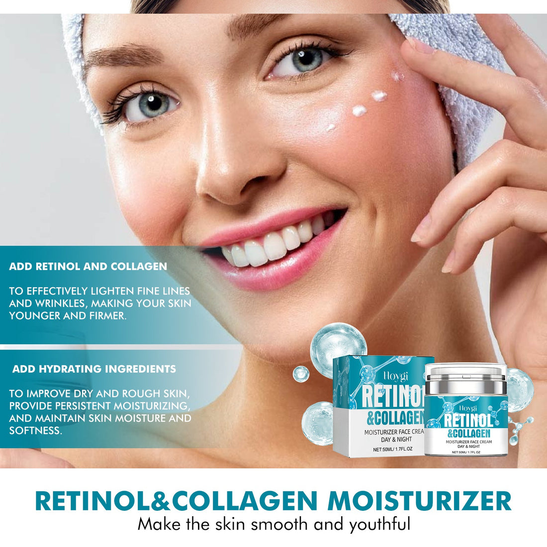 Hoygi Retinol & Collagen Face Cream - Anti-Wrinkle & Anti-Aging Firming Cream