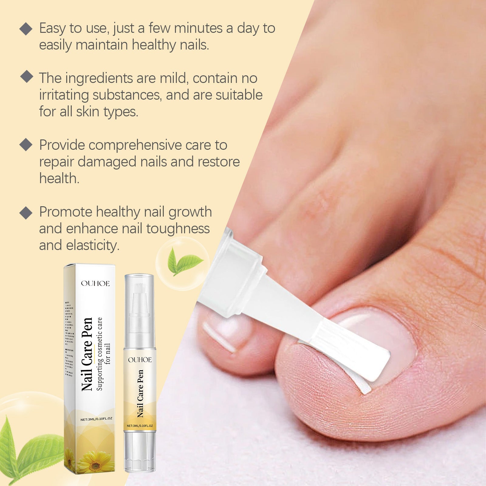 Ouhoe Grey Nail Care Solution Gently Repair Firm Grey Nails Thickening Nails Moisturizing For Healthy Nails