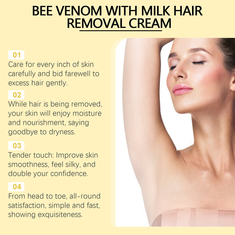 Oceaura Bee Venom Milk Moisturizing Depilatory Cream Gentle Body Depilatory Cream Armpit Hands And Legs Depilatory Cream