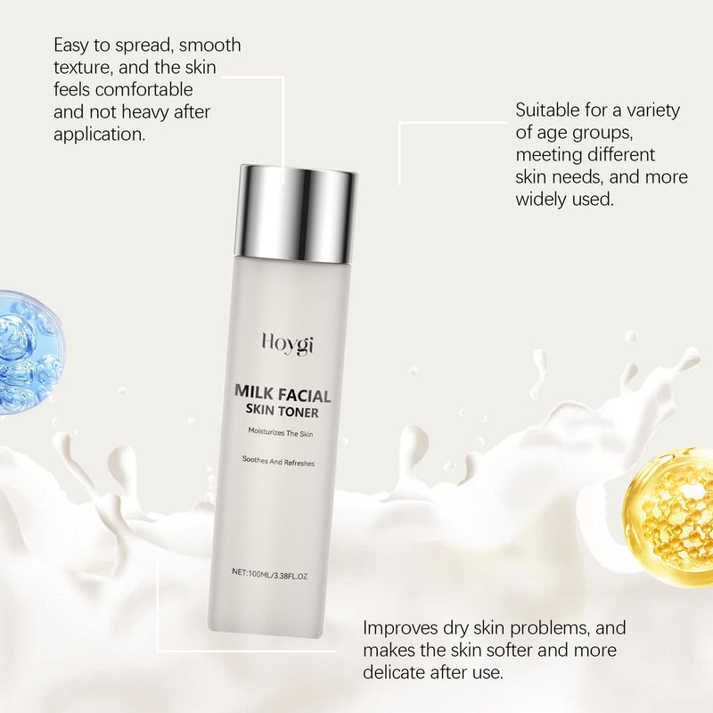 Hoygi Milk Deep Moisturizing Toner, Gently Nourishes Skin, Hydrates Moisture, Locks Water, Brightens And Rejuvenates Skin