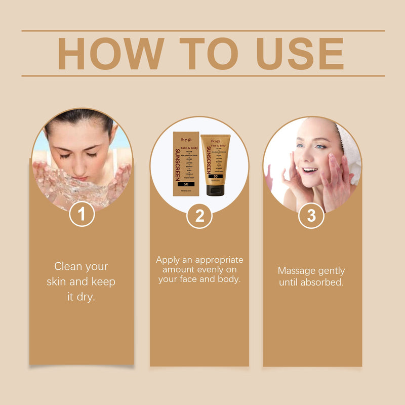 Hoygi Light Protective Cream, Moisturizes And Moisturizes Outdoor Isolation Protection In Summer Natural Lightweight Non-Sticky Protective Cream