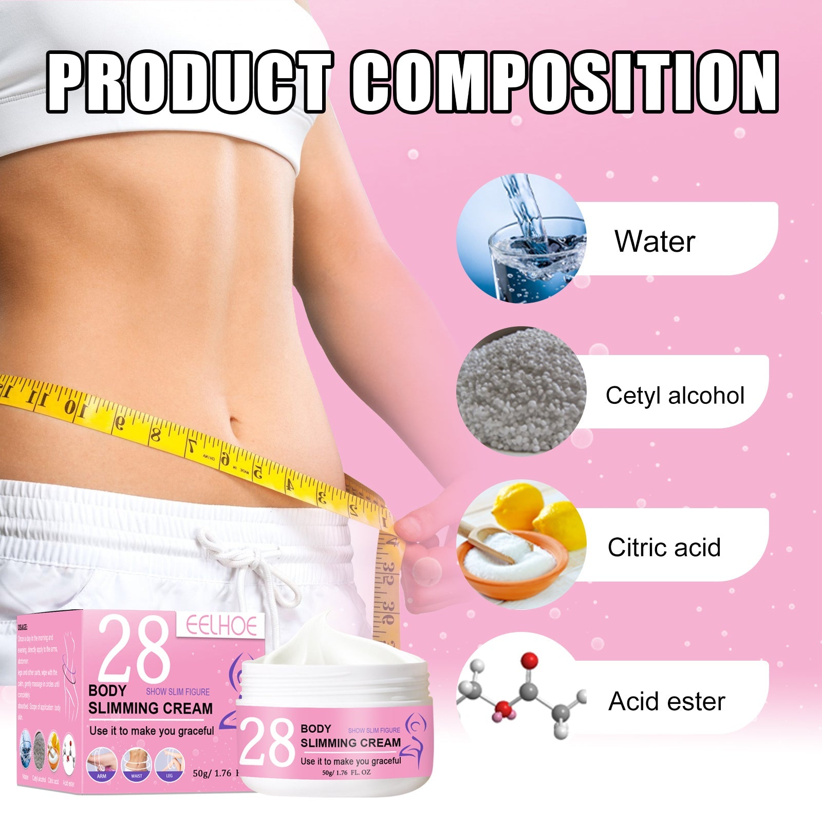 EELHOE Body Slimming Cream, Massaging Sculpting Firming Nourishing Tender Skin Slim Body Cream