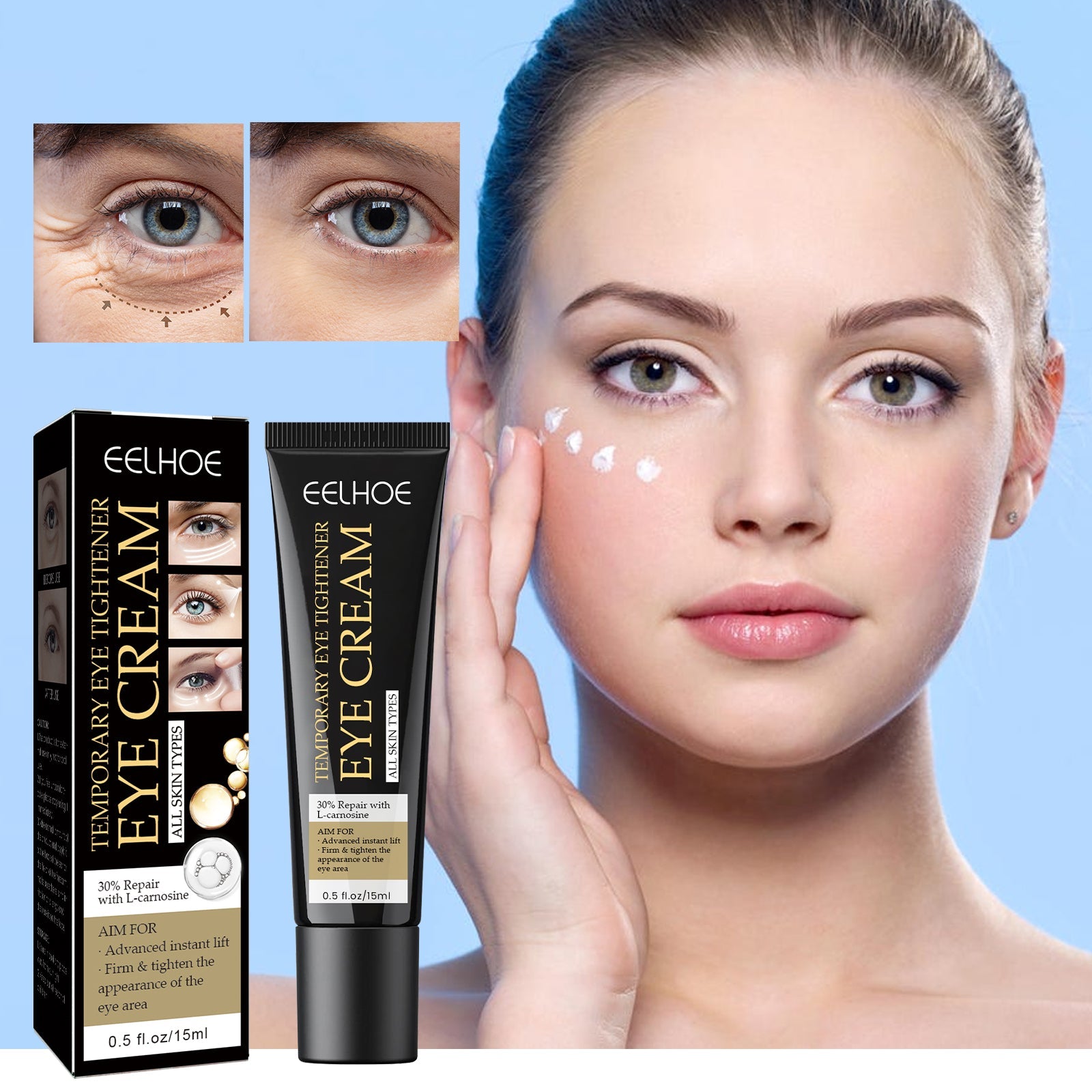 Instant Firming Eye Cream, Reduces Wrinkles, Dark Circles And Bags Under The Eyes, Hydrates And Tightens Eyes Cream