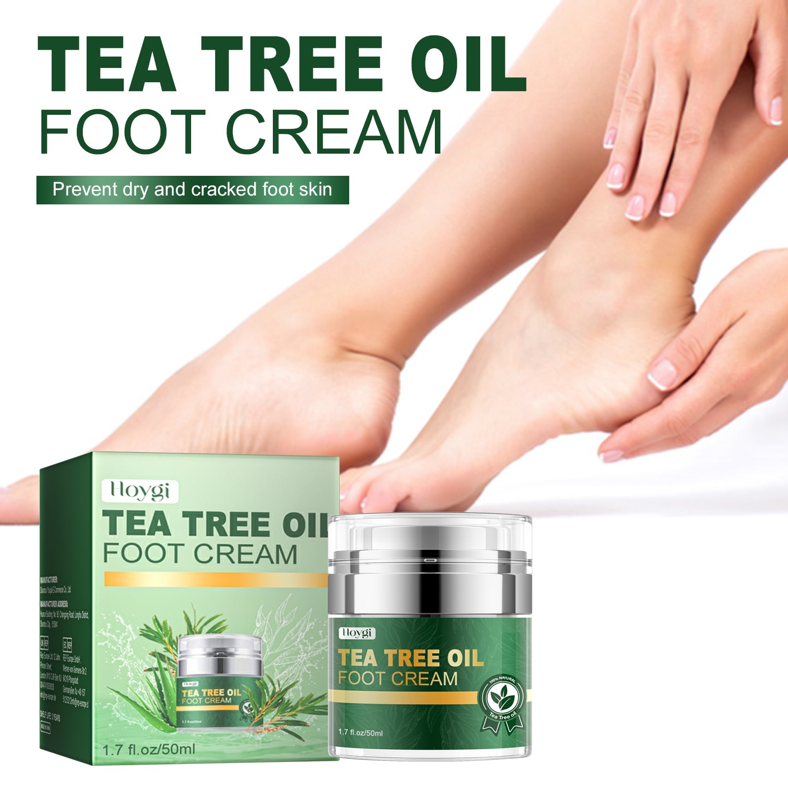 Tea Tree Oil Foot Cream Repair Heel Crack Anti-Dry Crack Skin Moisturizing Foot Care Cream