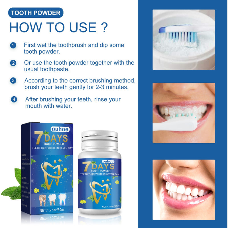 OUHOE Teeth Whitening Cleaning Powder, Beauty Teeth Stain Removal Fresh Mouth Teeth Cleaning Powder