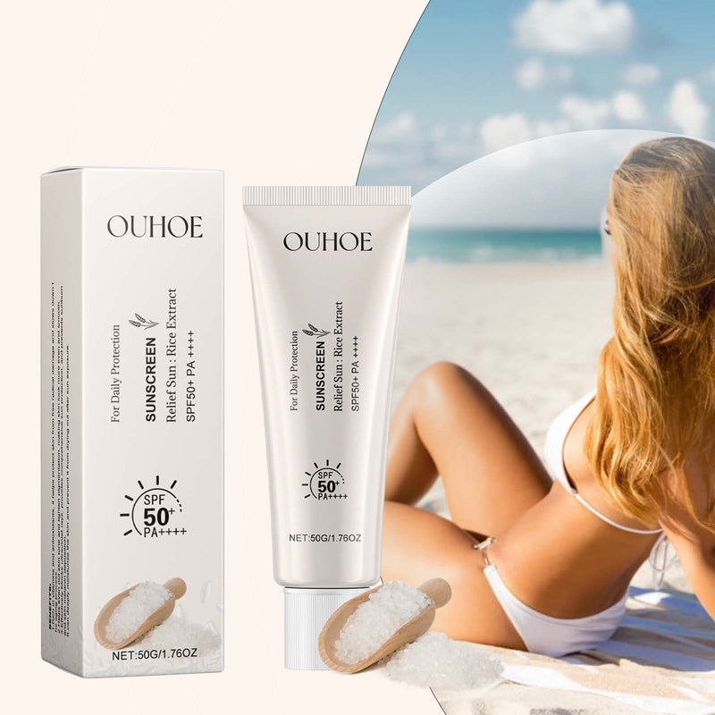 Ouhoe Rice Protective Cream Outdoor Uv Isolation Waterproof Moisturizing Skin Refreshing Non-Sticky Protective Cream