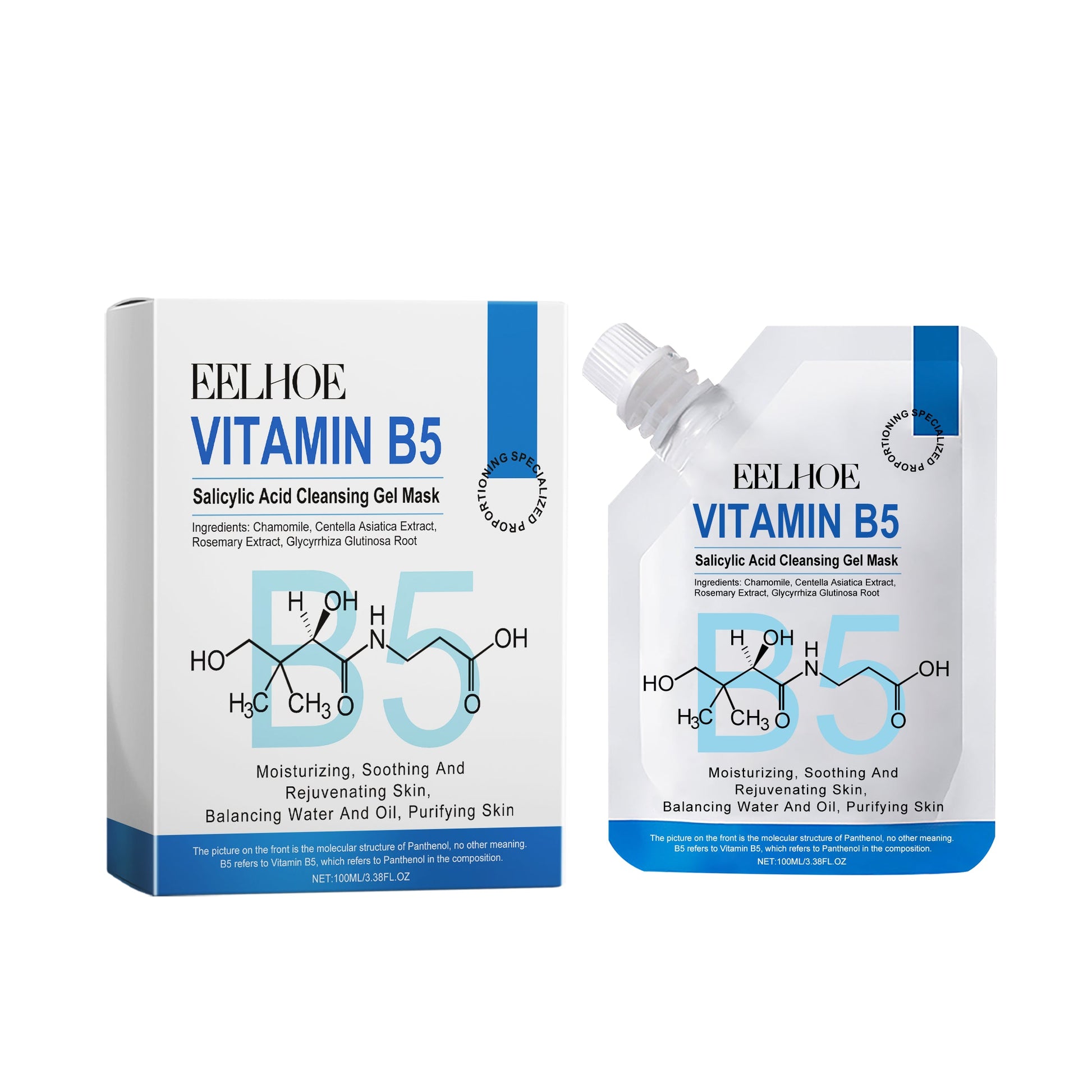 EELHOE Vitamin B5 Salicylic Acid Gel Mask Gently Cleans Pores And Blackheads To Nourish And Moisturize Skin