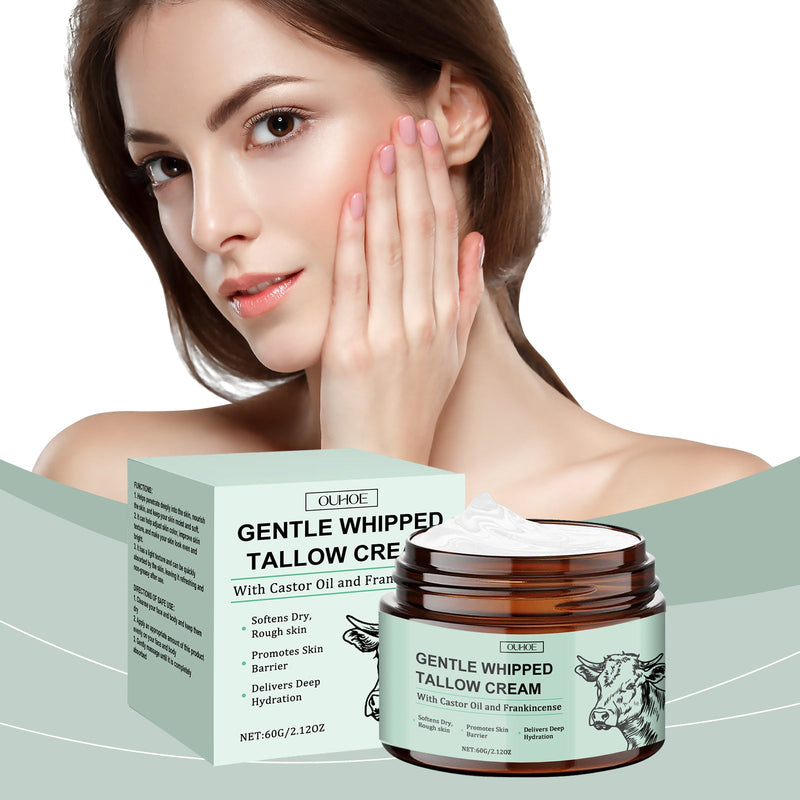 OUHOE Tallow Moisturizing Moisturizer, Gentle Care Moisturizing Creamy Creamy Cream To Improve Skin Elasticity
