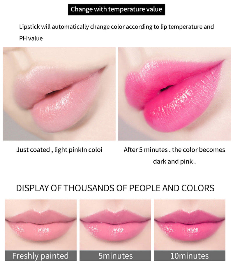 HANDAIYAN Warm Lipstick Flower Color Changing Moisturizing Lipstick Is Not Easy To Fade And Does Not Take Off Makeup