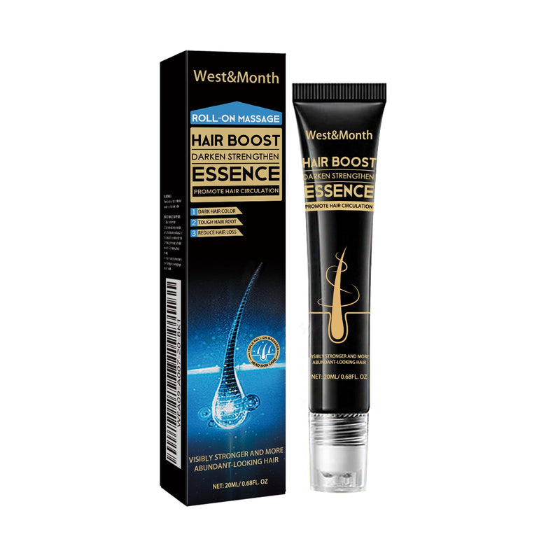 West&Month Hair Boost Darken Strengthen Essence, Scalp Massage Moisturizing Hair Roots Thick Smooth Hair Care Ball