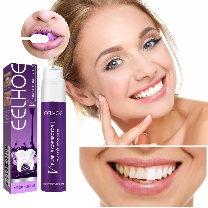 V34 Purple Toothpaste Beauty Teeth Stain Removal Anti-Pigmentation Yellow Teeth Clean White Bright White