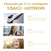 EELHOE Charcoal 24k Gold Toothpaste, Deep Clean Stained Teeth Yellow Care Mouth Fresh Breath White Beautiful Teeth