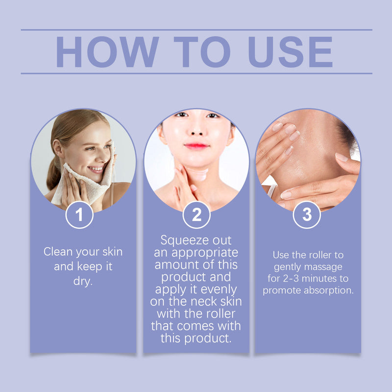 EELHOE Firming Roller Neck Cream, Hydrating, Moisturizing, Firming, Lightening Neck Lines, Nourishing And Massaging Neck Cream