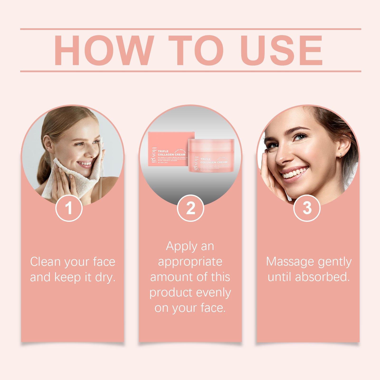 Hoygi Collagen Moisturizing Face Cream Gentle Formula To Improve Dry Skin Hydrating Soft Smooth Facial Skin